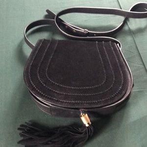 Vince Camuto black suede and leather purse